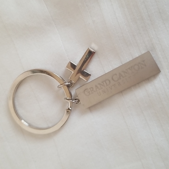 grand canyon university Accessories - Grand Canyon University Silver Cross Charm Keychain
